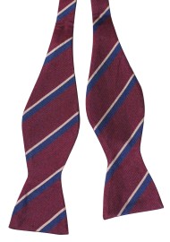 Self Tie Silk Bow Tie with Regimental Stripes