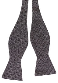 Self Tie Paisley Bow Tie | Black Bow Tie in Silk with Tiny Silver Paisley