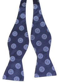 Navy Silk Bow Tie  | Navy Self Tie Bow Tie | Medallion Bowtie in Navy