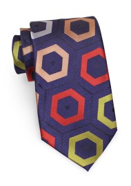 Purple Retro Tie | Mens Necktie in Grape Purple Retro Pattern