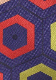 Purple Retro Tie | Mens Necktie in Grape Purple Retro Pattern