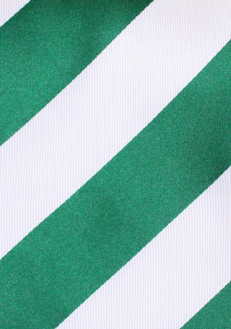 Classic Striped Tie in Hunter and White