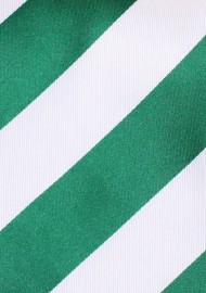Classic Striped Tie in Hunter and White