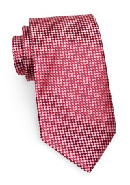 Micro Check Patterned Tie in Red and Silver