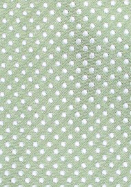 Narrow Micro Dot Necktie in Sage