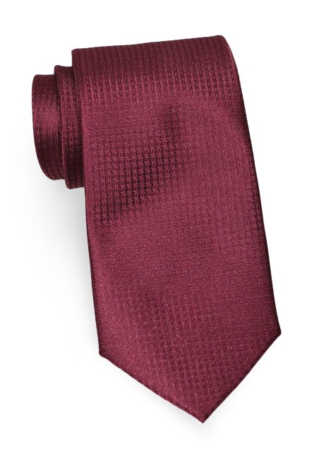 Wine Red XL Sized Tie with Textured Weave