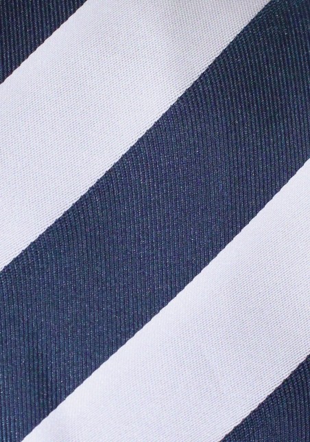 Striped Tie in Navy and Silver