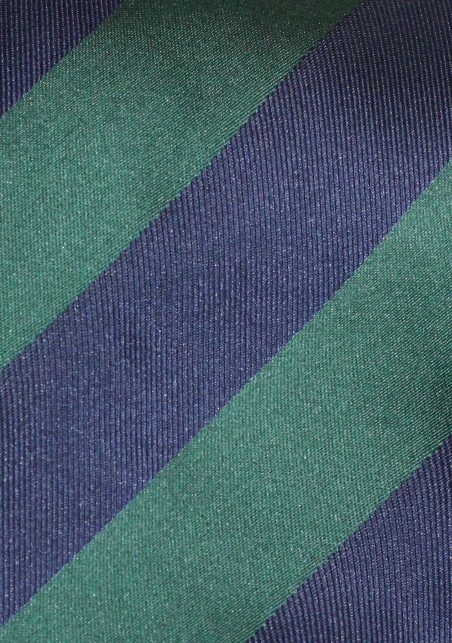 Classic Striped Necktie in Hunter Green and Dark Navy