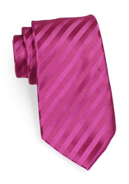 Striped Tie in Deep Magenta