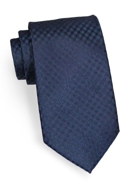 Navy Gingham Checkered Tie