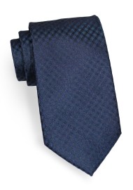 Navy Gingham Checkered Tie
