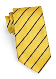 Menswear Striped Tie in Yellow and Dark Navy