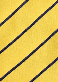 Menswear Striped Tie in Yellow and Dark Navy