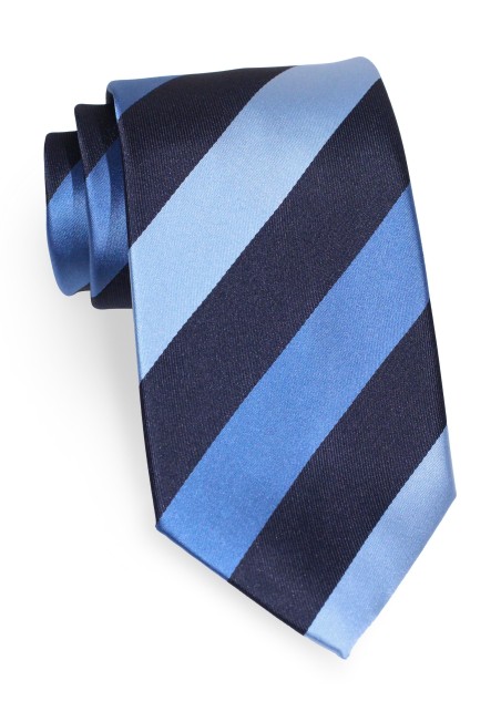 Wide Striped Tie in Blue Tones