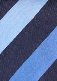 Wide Striped Tie in Blue Tones