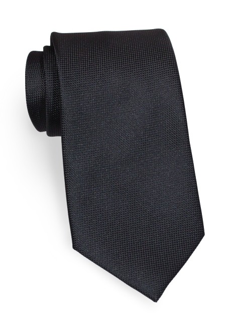 Solid Matte Black Pique Texture Tie