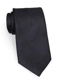 Solid Matte Black Pique Texture Tie