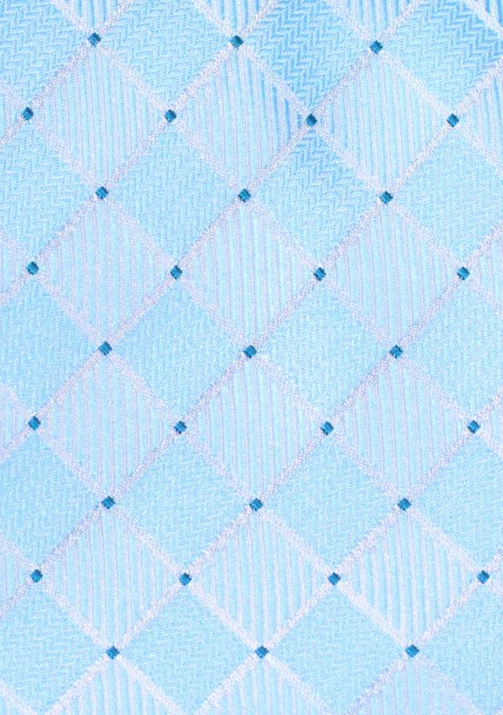 Sky Blue Checkered Tie in XL. | Extra Long Sky Blue Necktie in Checkered Weave