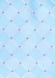 Sky Blue Checkered Tie in XL. | Extra Long Sky Blue Necktie in Checkered Weave