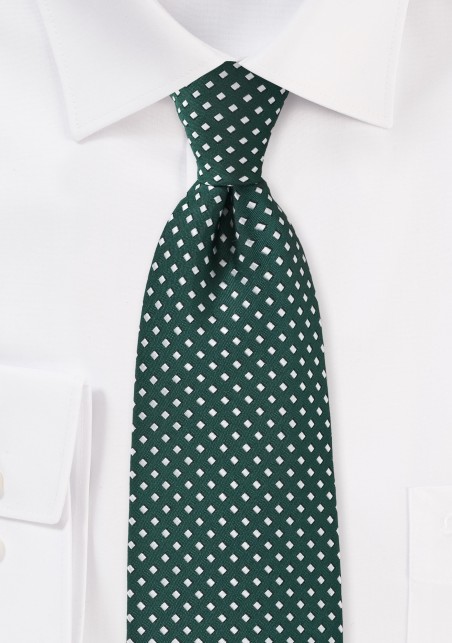 Diamond Texture Tie in Yacht Green