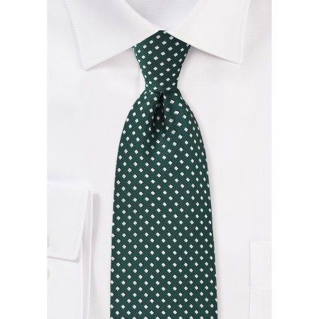 Diamond Texture Tie in Yacht Green