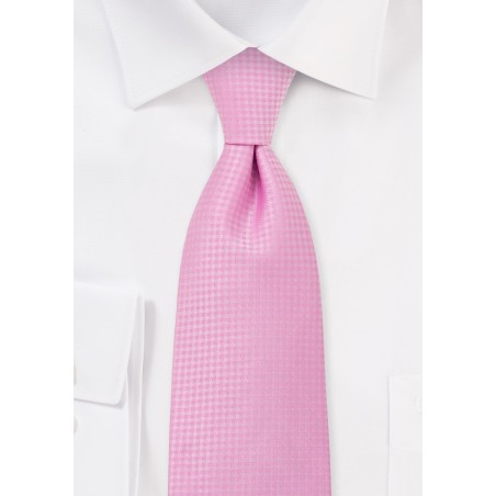Solid Mens Necktie in Light Pink XL Length