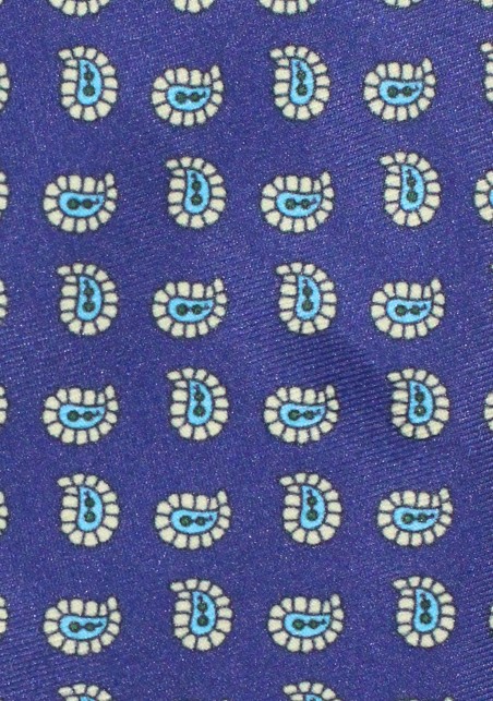 Purple Paisley Tie | Amethyst Purple Necktie with Aqua and Yellow Paisley Print
