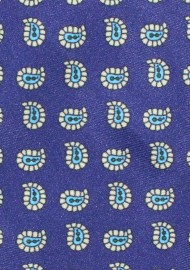 Purple Paisley Tie | Amethyst Purple Necktie with Aqua and Yellow Paisley Print