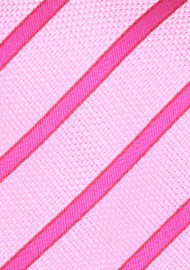Pink Striped Extra Long Tie | XL Length Tie in Bubblegum Pink