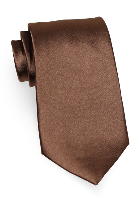Mocha Brown Necktie in XL Length
