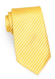 Extra Long Striped Tie in Bright Yellow