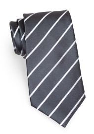 Dark Silver Striped Necktie