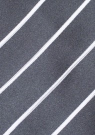 Dark Silver Striped Necktie
