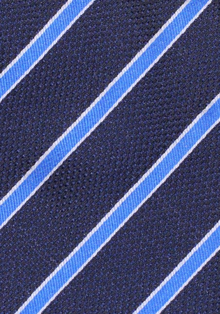 Blue Striped Extra Long Tie | XL Necktie in Navy with Horizon Blue Stripes