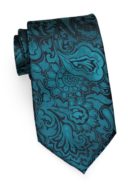 Floral Paisley Tie in Peacock