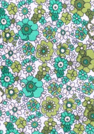 XL Floral Tie | Green and White Floral Tie in XL Length