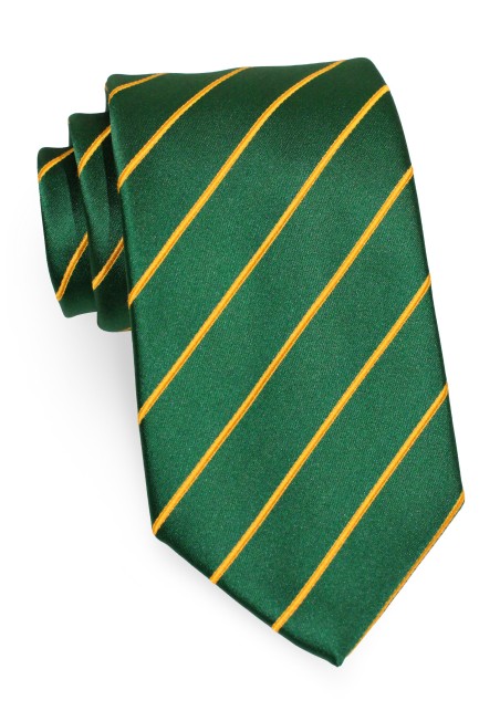 Men's Striped Tie in Greens and Golds