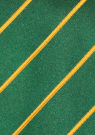 Men's Striped Tie in Greens and Golds