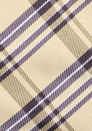 Mustard Yellow Necktie | Tartan Plaid Tie in Mustard Yellow
