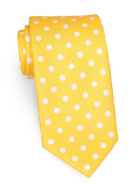 Lemon Yellow Polka Dot Necktie