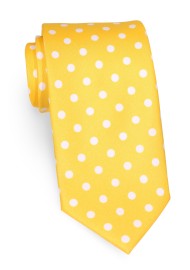 Lemon Yellow Polka Dot Necktie