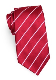XL Cherry-Red Striped Necktie