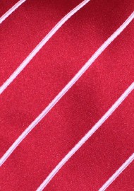 XL Cherry-Red Striped Necktie