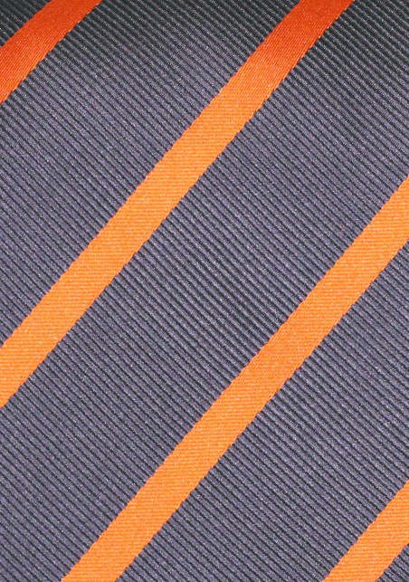 Repp Stripe Tie in Gray and Orange