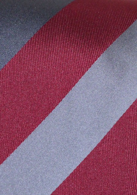 Striped Tie in Burgundy, Silver, Gray