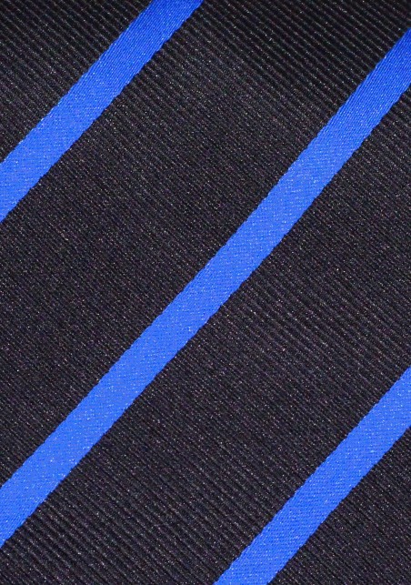 Black Repp Stripe Kids Tie in Black and BLue