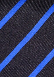 Black Repp Stripe Kids Tie in Black and BLue