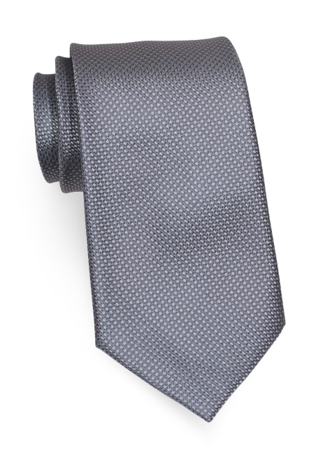 Mini Check Tie in Pewter