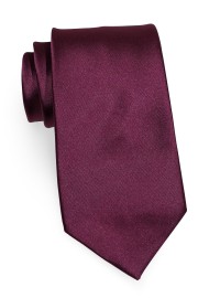 Solid Color Tie in Plum