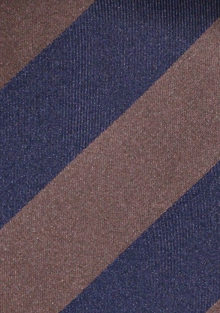 Classic Striped Tie in Brown and Navy Blue